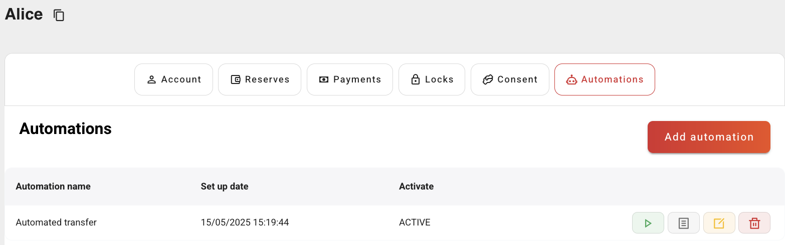 run automation button
